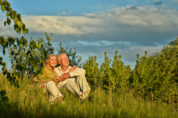 Happy senior couple outdoors - Foto, afbeelding