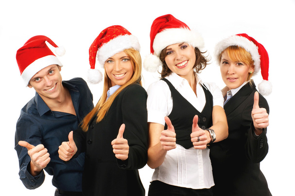 Young attractive business in Christmas style - Foto, imagen