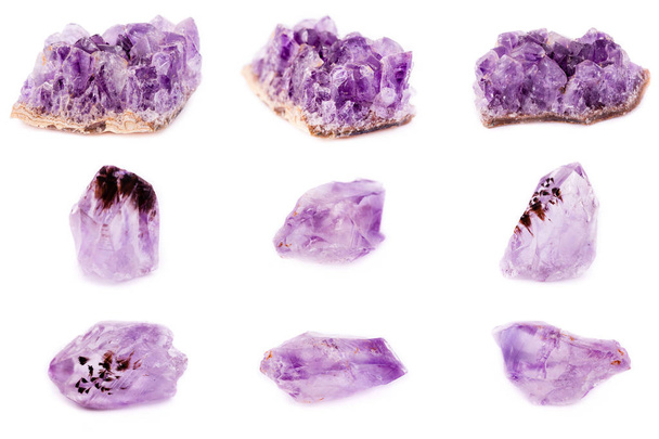 Collection of stone mineral Amethyst - Photo, Image