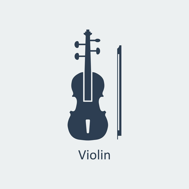 Violin icon. Silhouette vector icon - Vector, Image