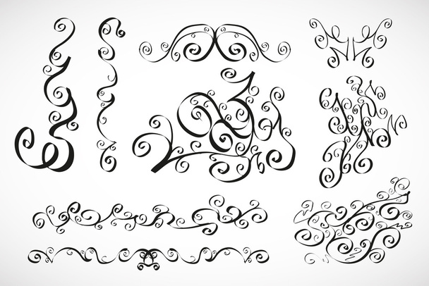 Éléments calligraphiques vectoriels : lignes florales lisses
 - Vecteur, image