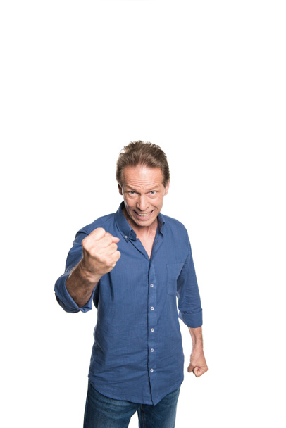 middle aged man gesturing at camera - Photo, Image