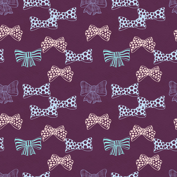 Seamless pattern with skerchy bows - Zdjęcie, obraz