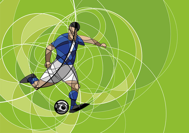 サッカー ボールを持つプレイヤーの抽象的なイメージ - ベクター画像