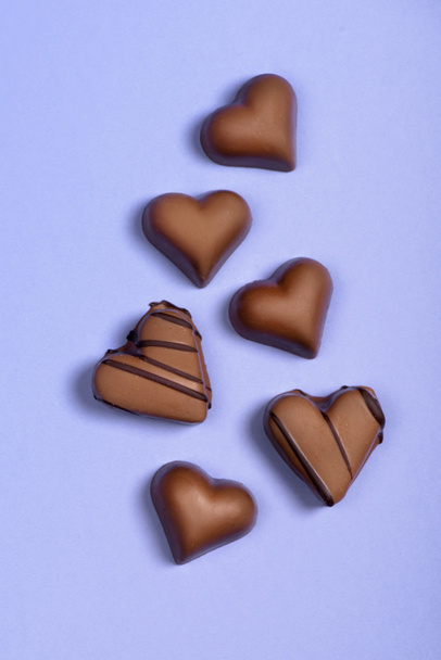 chocolate heart shaped candies - Foto, imagen