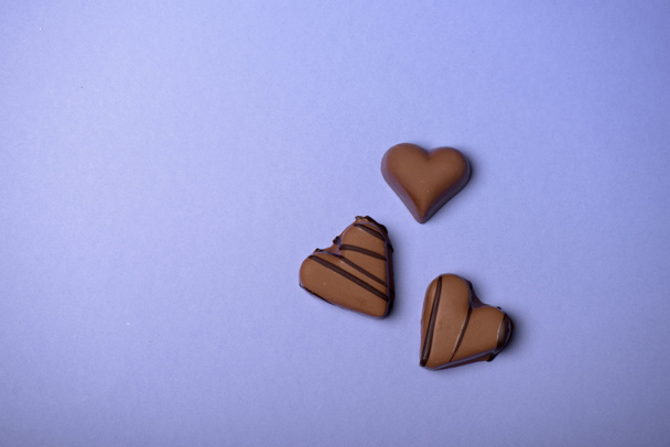 chocolate heart shaped candies - Foto, imagen