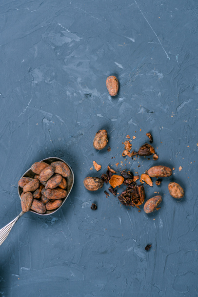 fagioli di cacao in cucchiaio
 - Foto, immagini