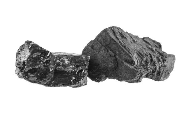carvão isolado sobre fundo branco - Foto, Imagem