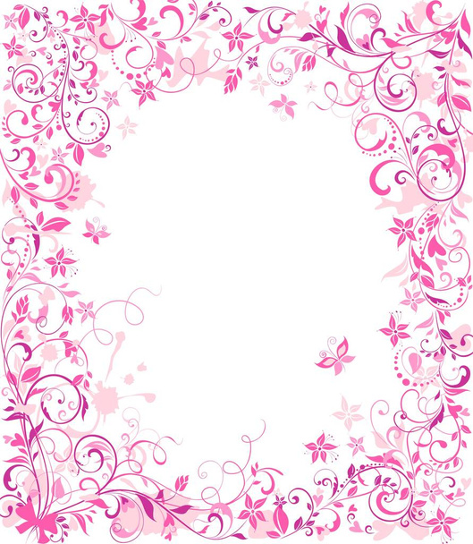 Beautiful pink vintage floral greeting card - Διάνυσμα, εικόνα