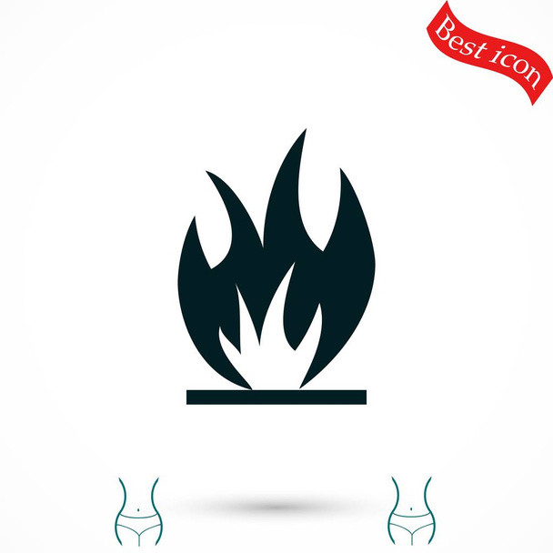 Icono de fuego vector
 - Vector, Imagen