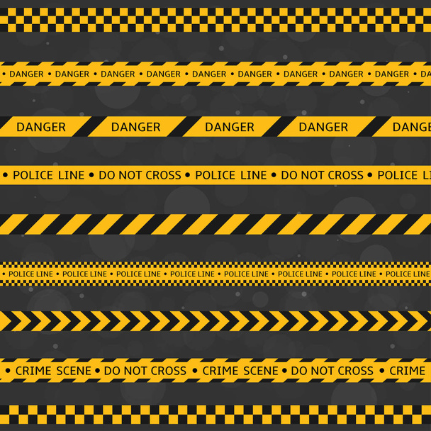 ストライプ セットに黒と黄色の警察 - ベクター画像