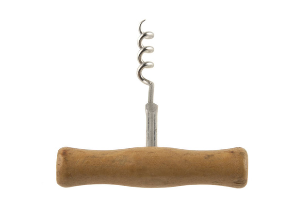 old corkscrew isolated on a white background - Photo, Image