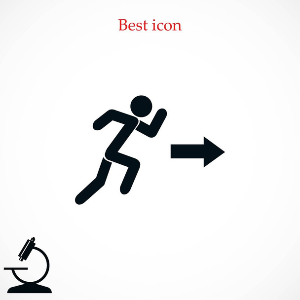  running man figure and direction arrow icon - Vector, Image