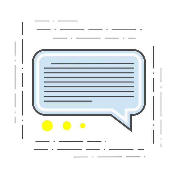 The illustration of a chat is modern. Icon of dialogue or communication of the flat line style - Vector, Image