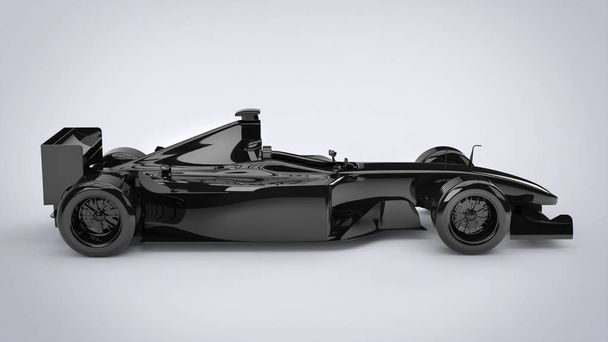 Jet black, vzorec závodní auto - boční pohled - Fotografie, Obrázek