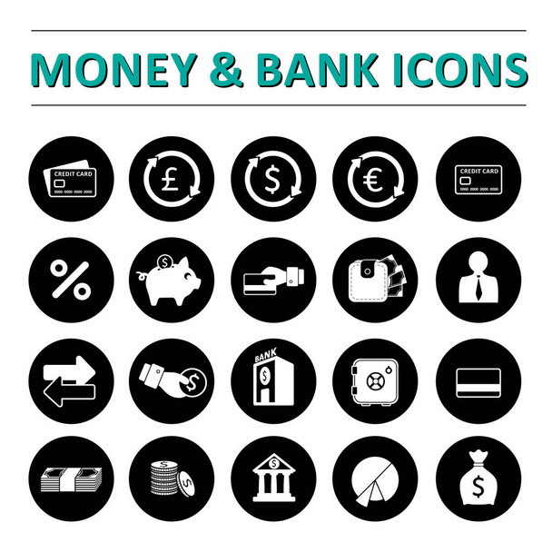 Money & bank icons  - Vector, Image