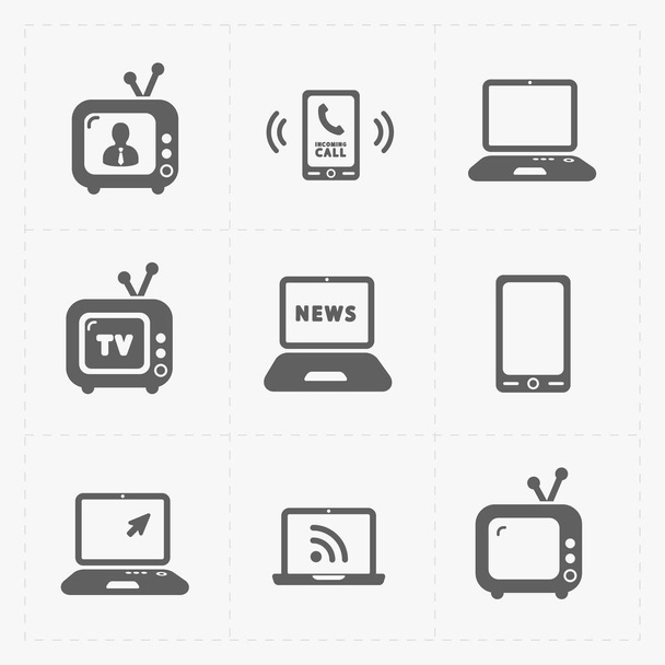 Vektorové ikony médií na bílém pozadí  - Vektor, obrázek