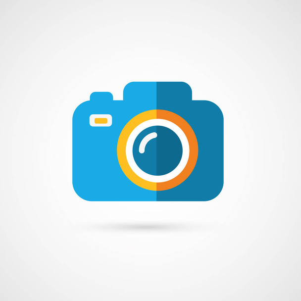 Flat photo camera icon.  - Vector, Image