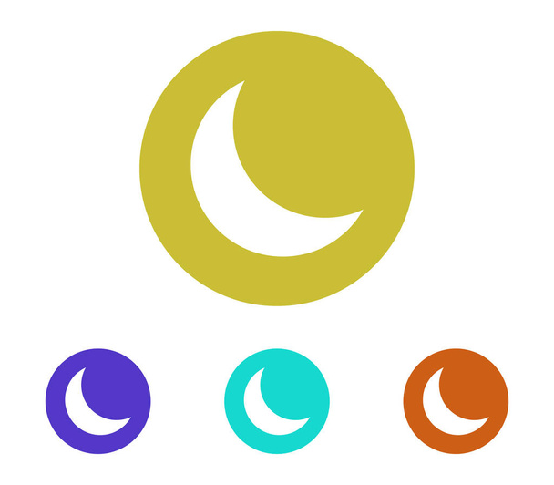 Moon icon set on white background - Vector, Image