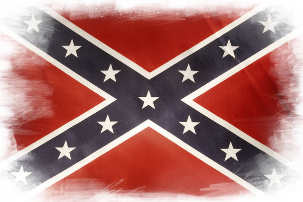 Bandera confederada, bordes pintados
 - Foto, Imagen