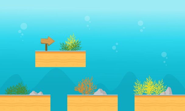 Collection stock underwater game background - Vector, Imagen