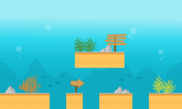 Style background underwater for game - Vector, Imagen