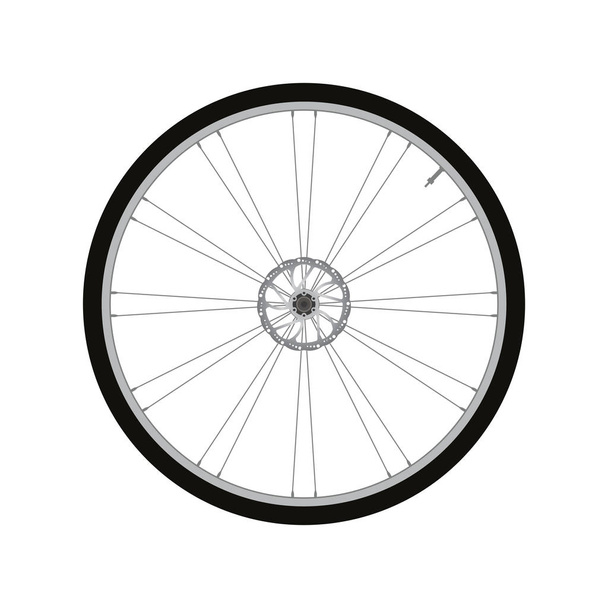Bicycle Front Wheel with Disc Brake vector - Vector, Image