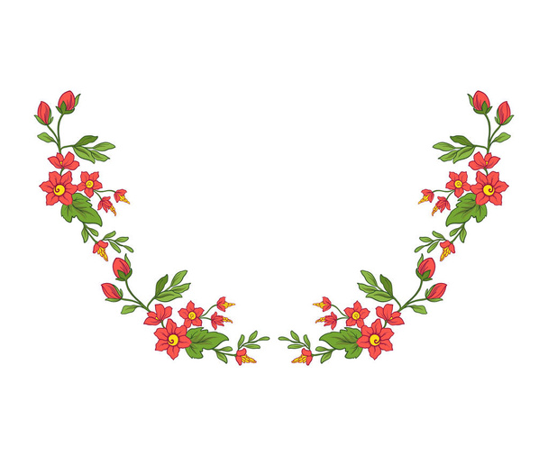 Embroidery for the collar line. Floral ornament in vintage style - Vetor, Imagem