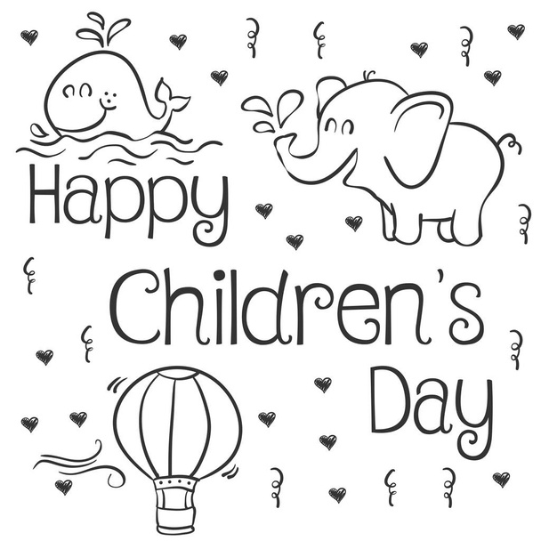 Happy Childrens Day vector art - Διάνυσμα, εικόνα