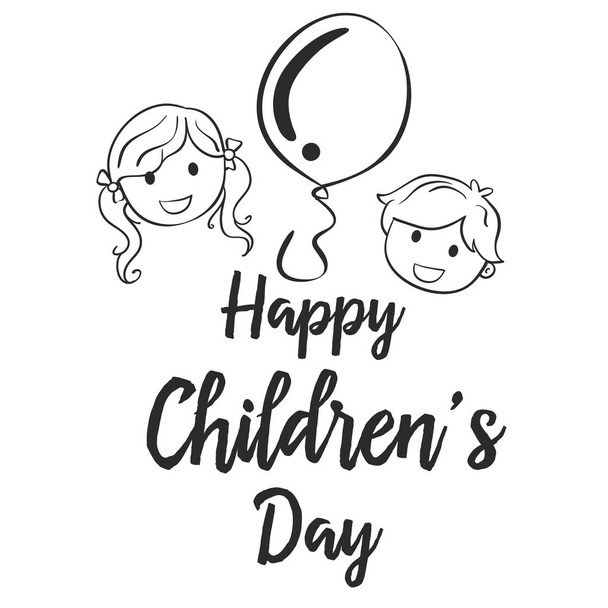 Happy childrens day collection style - Vektör, Görsel