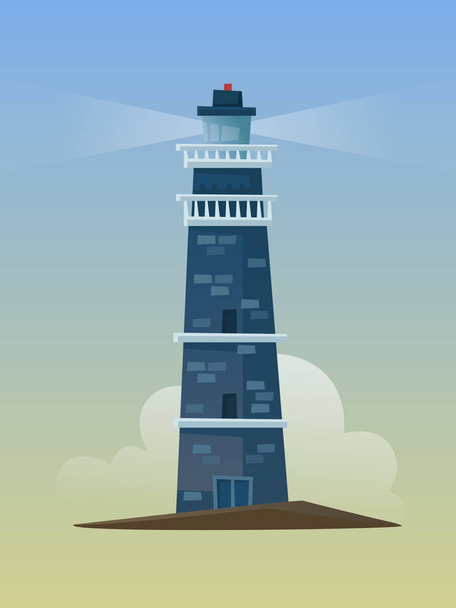 Beautiful brick lighthouse - Vector, imagen