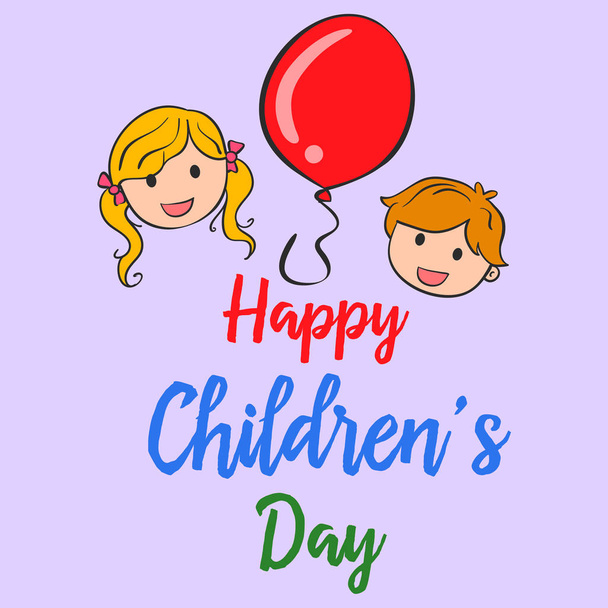 Happy childrens Day cute style background - Vektor, obrázek