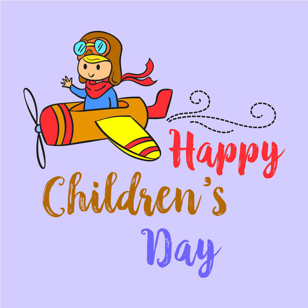 Cartoon style childrens day collection - Вектор, зображення