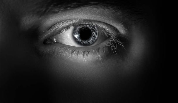  Human eye in black and white toned. - Φωτογραφία, εικόνα