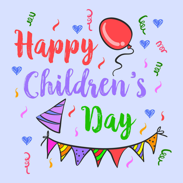 Doodle of childrens day background - Vector, imagen