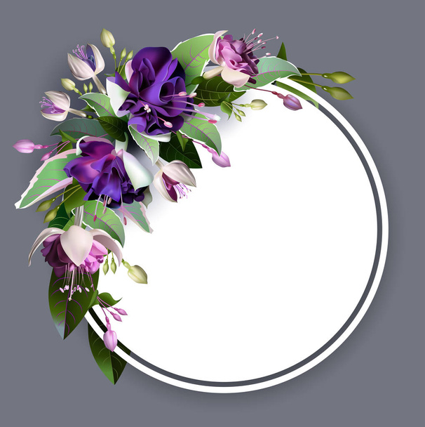 Vector bruiloft uitnodiging met roze en fuchsia kleur. Romantische bloem design tender voor uitnodigingen voor de bruiloft, slaat u de datum en dank u kaarten. Met ruimte voor tekst - Vector, afbeelding