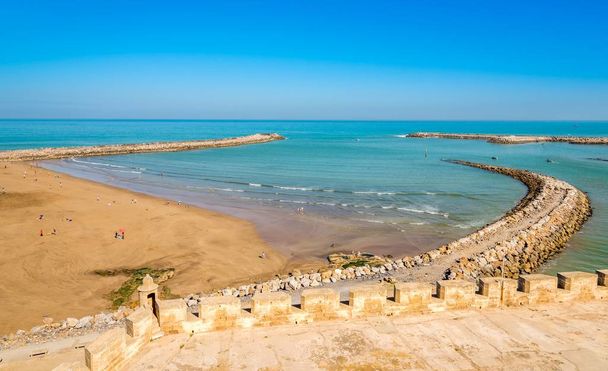Pohled z Kasbah magdalenasotonova u řeky Bou Regrega a Atlantský oceán - Rabat, Maroko - Fotografie, Obrázek