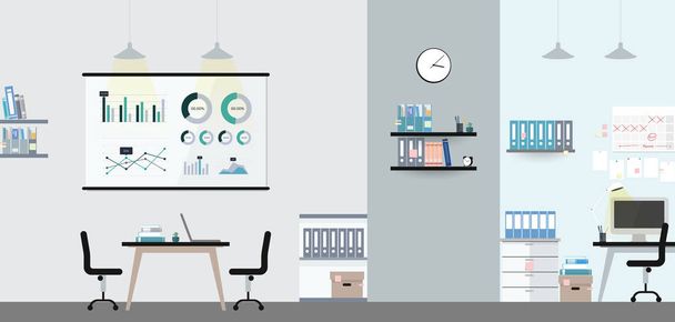 Office interior illustration vector - Vector, Image