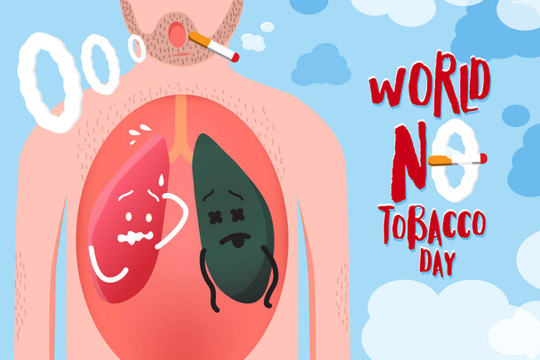 Ilustración vectorial para la Campaña Mundial sin Día del Tabaco, Concepto d
 - Vector, imagen