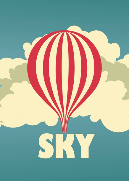 Sky vintage poster - Vector, Image