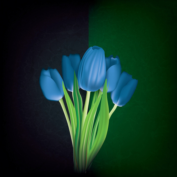 Абстрактный цветочный фон с тюльпанами
 - Вектор,изображение