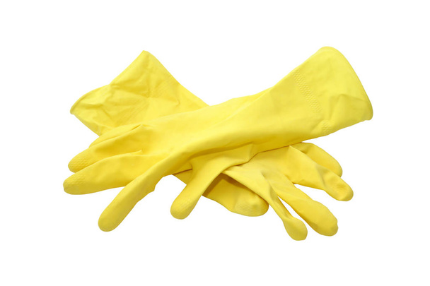 Желтые резиновые перчатки
 - Фото, изображение