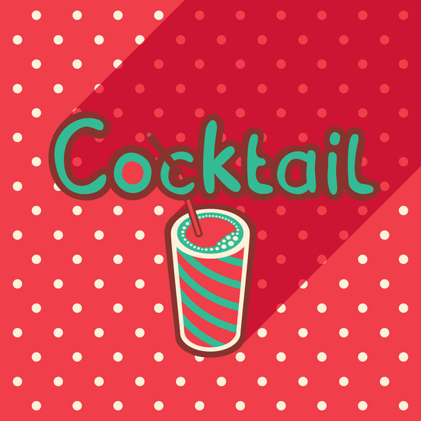 Vector poster in flat style with glass of cocktail - Vector, Image