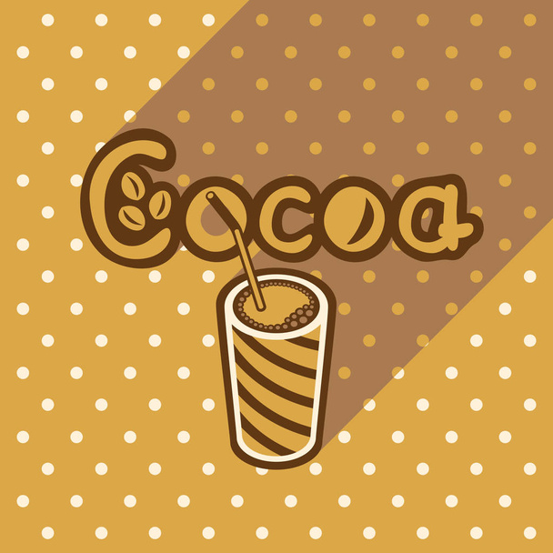 Vector poster in flat style with cup of espresso - Vector, Image