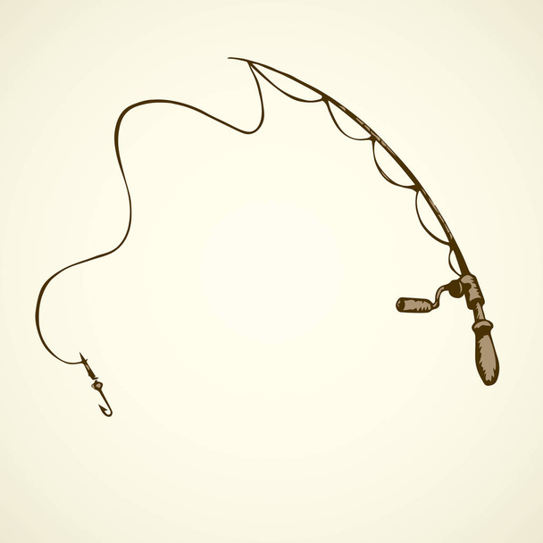Fishing rod. Vector drawing - Vektor, kép