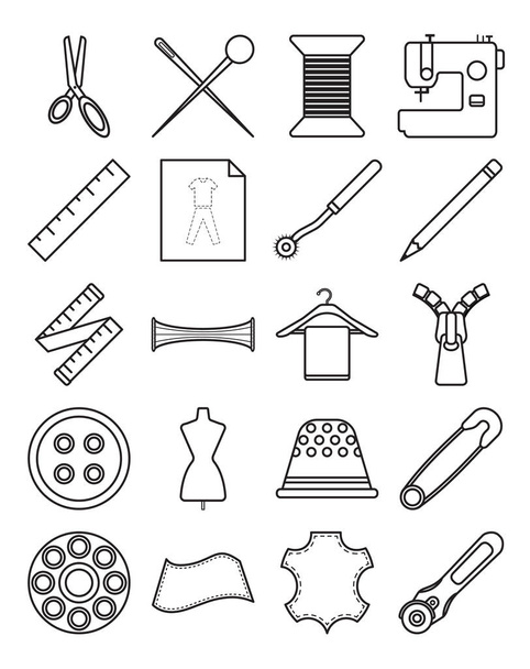 Iconos de costura (Línea
) - Vector, imagen