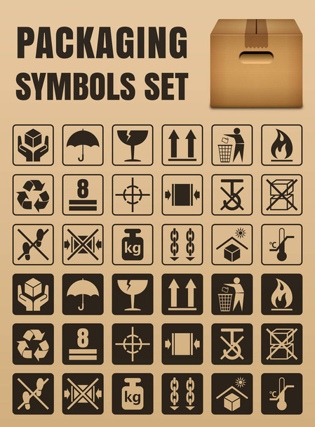 Sada symbolů balení - Vektor, obrázek