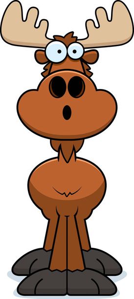 Surprised Cartoon Moose - Vector, Image