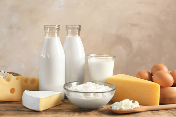 Dairy products on table - Valokuva, kuva