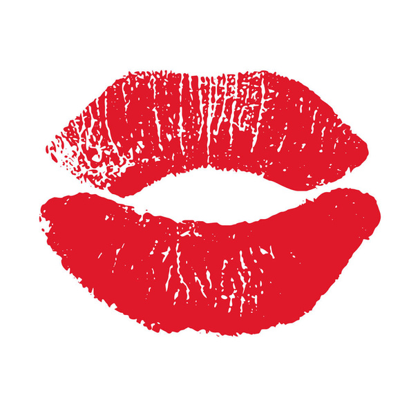 Εκτύπωση της κόκκινα χείλη. Εικονογράφηση φορέας σε λευκό φόντο. EPS - Διάνυσμα, εικόνα